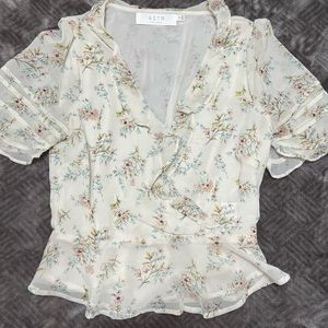 Flower blouse - short sleeve